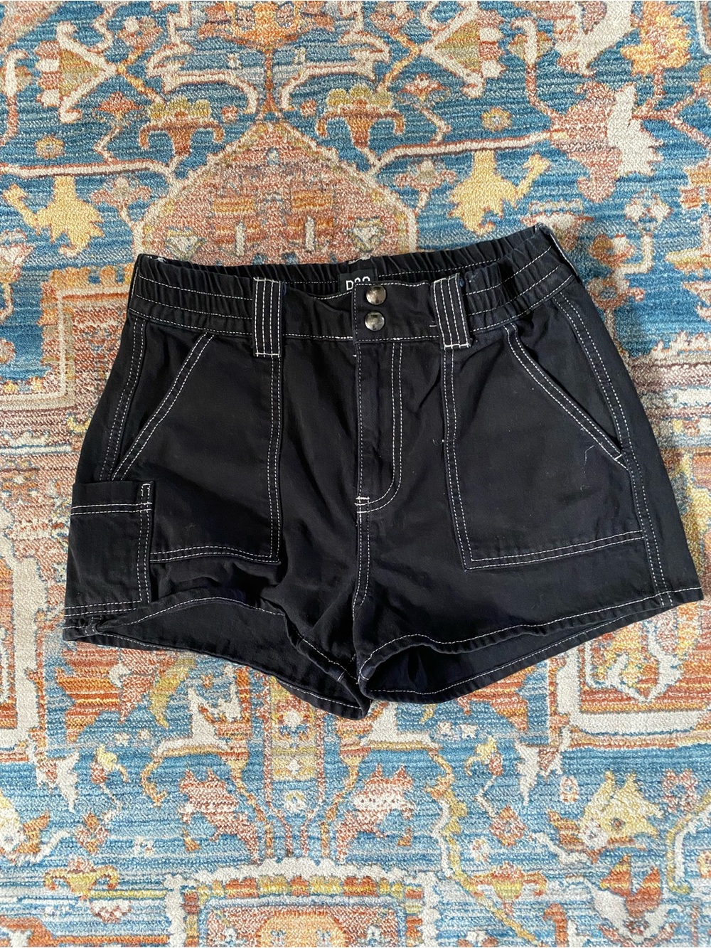 BDG Black Cargo Stitch-Detail Women's Shorts
